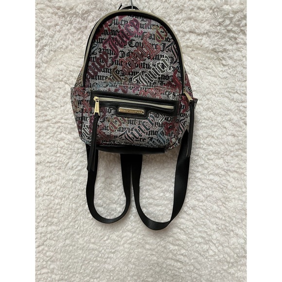 Juicy Couture Mini Backpack 13x10" Y2K Gothic Logo Print Streetwear NEW‎ - Picture 2 of 5